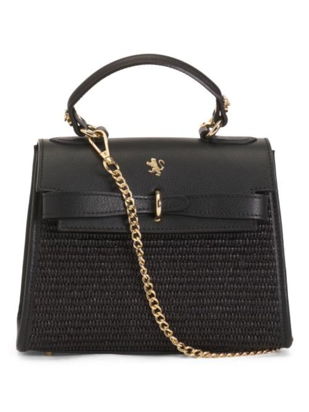 PRATESI Made In Italy Straw Flap Satchel